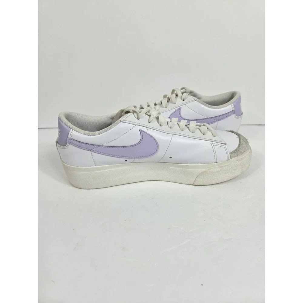 Nike Blazer Low Shoes Sneakers White / Lilac Womens 8.5 Platform Purple